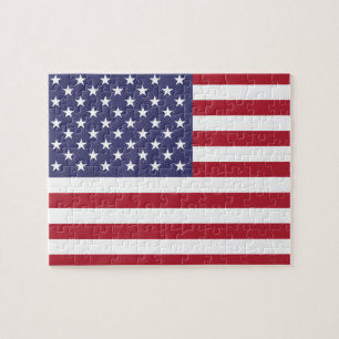 Quebra-cabeça American Flag & Red Heart - EUA/fã esportiva