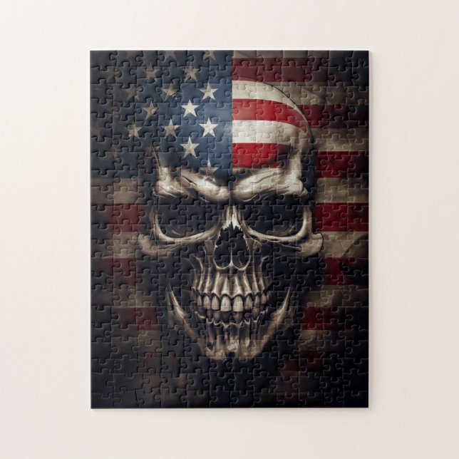 Quebra-cabeça American Flag Skull (Vertical)