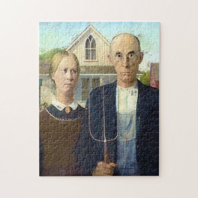 Quebra-cabeça American Gothic Fine Art Oil Painting (Vertical)