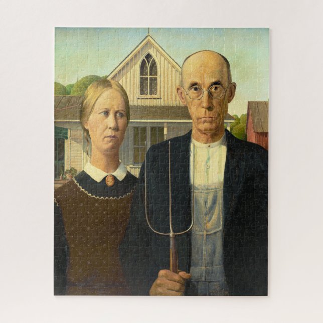 Quebra-cabeça American Gothic │ Grant Wood (Vertical)