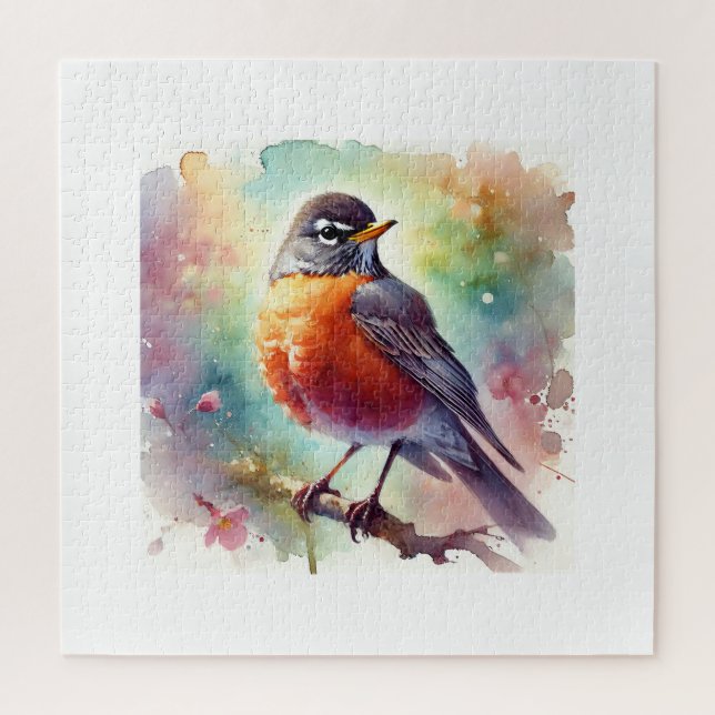 Quebra-cabeça American Robin 010924AREF111 - Watercolor (Vertical)