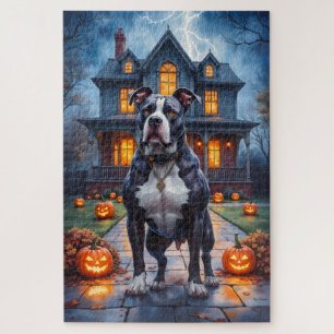 Quebra-cabeça American Staffordshire Terrier Gótico Halloween
