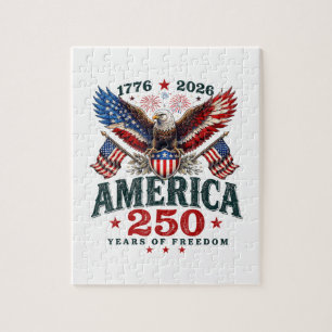 Quebra-cabeça Americano 250º Aniversário EUA Patriótico 4 de Jul