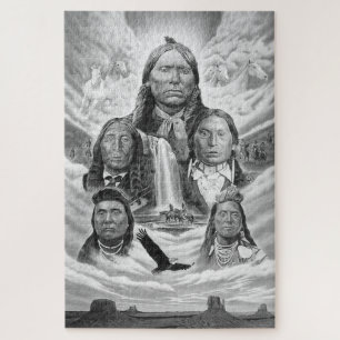 Quebra-cabeça Americanos nativos Famosos de Chefes Indianos