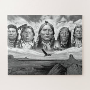 Quebra-cabeça Americanos nativos Famosos Pintura dos Chefes Indi