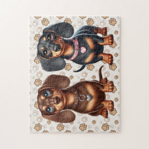 Quebra-cabeça Amigos bonitos de dachshund