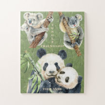 Amigos da selva charmosa Koala Panda Mãe Bebê