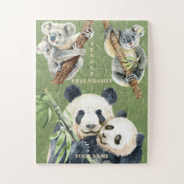 Quebra-cabeça Amigos da selva charmosa Koala Panda Mãe Bebê