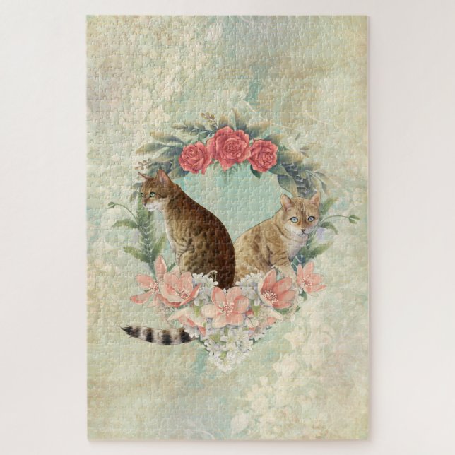 Quebra-cabeça Amigos de Loki: Gatos de Mika e Chidori Bengala (Vertical)