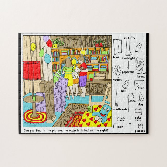 Quebra-cabeça Amigos Objetos Escondidos Puzzle (Horizontal)