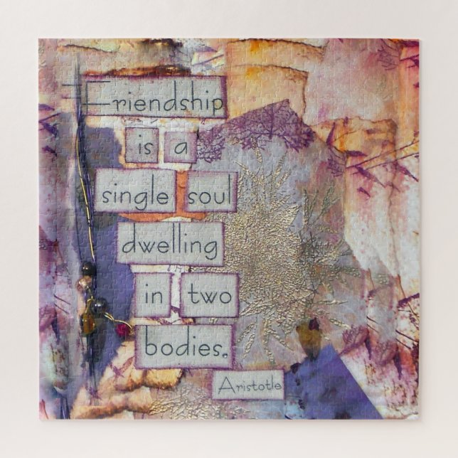 Quebra-cabeça Amizade Citação Amizade Amizade É Uma Alma Solteir (Vertical)