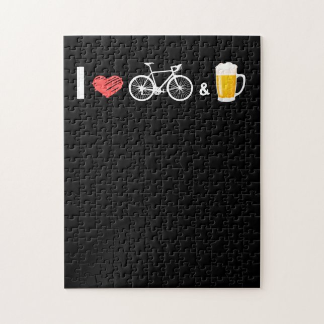 Quebra-cabeça Amo Bikes e Cerveja - Bicicleta (Vertical)