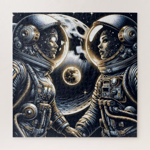 Quebra-cabeça Amo Você para a Lua e de Volta Astronautas