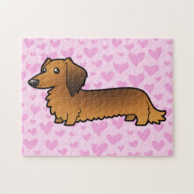 Quebra-cabeça Amor do Dachshund (longhair) (Horizontal)