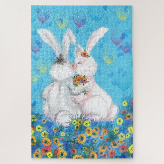 Quebra-cabeça Amor doce - Beijo - Abraço (Vertical)