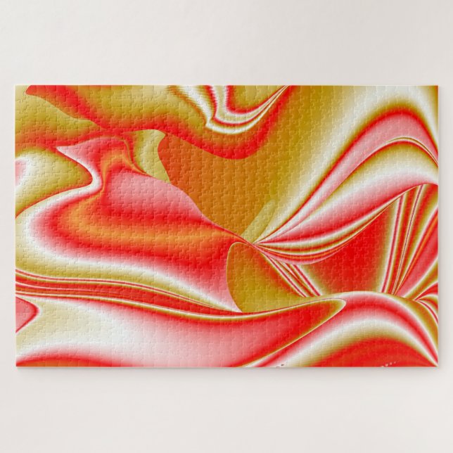 Quebra-cabeça Amor e Abstrato 3D Rainbowart Dourado (Horizontal)