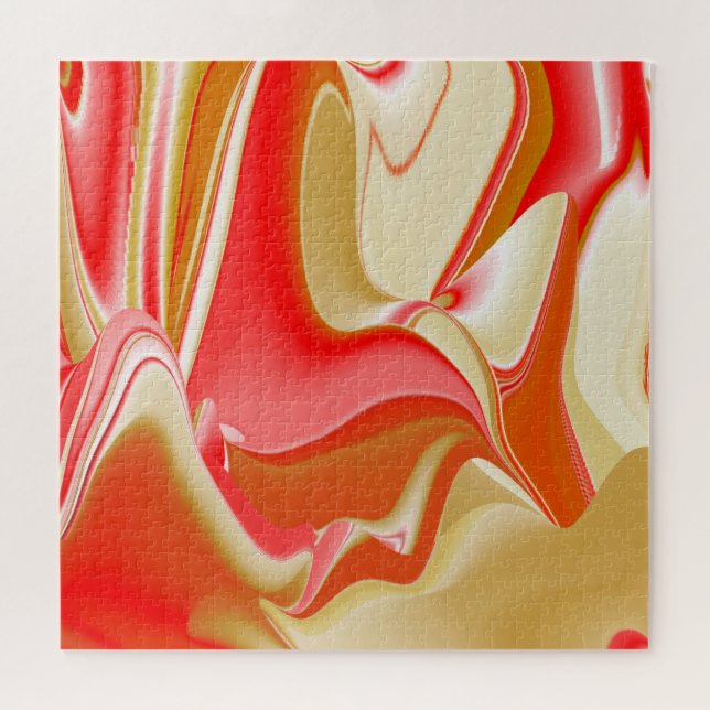 Quebra-cabeça Amor e Abstrato 3D Rainbowart Dourado (Horizontal)
