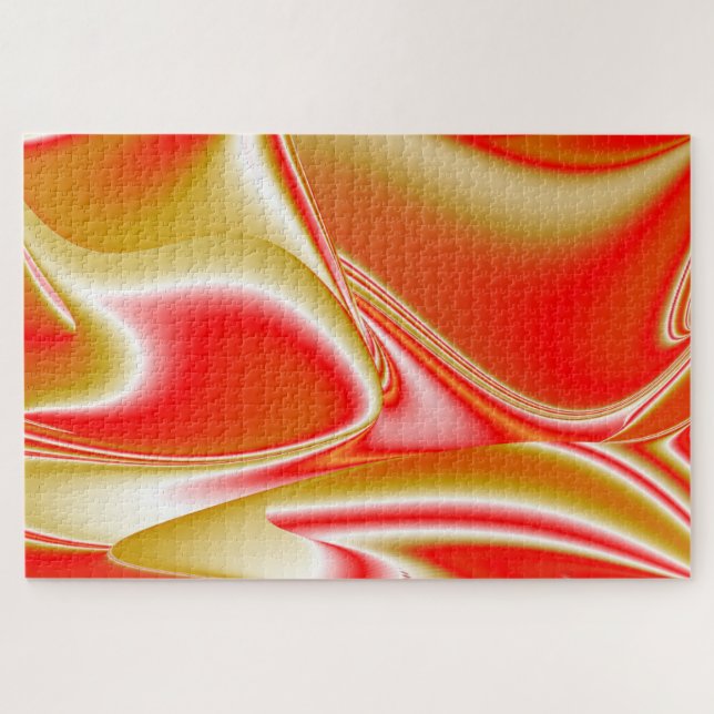 Quebra-cabeça Amor e Abstrato 3D Rainbowart Dourado (Horizontal)