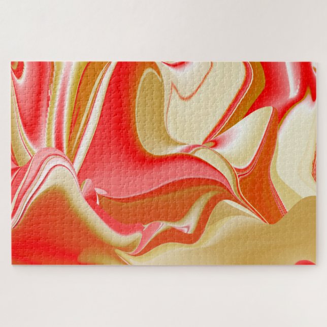 Quebra-cabeça Amor e Abstrato 3D Rainbowart Dourado (Horizontal)