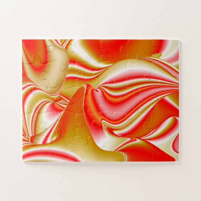 Quebra-cabeça Amor e Abstrato 3D Rainbowart Dourado (Horizontal)