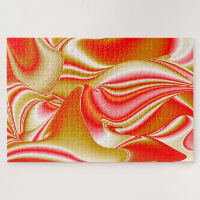 Quebra-cabeça Amor e Abstrato 3D Rainbowart Dourado (Horizontal)
