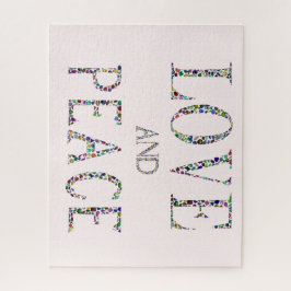 Quebra-cabeça Amor e Paz - Gemstone Lettering Design