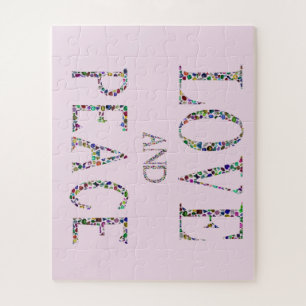 Quebra-cabeça Amor e Paz - Gemstone Lettering Design