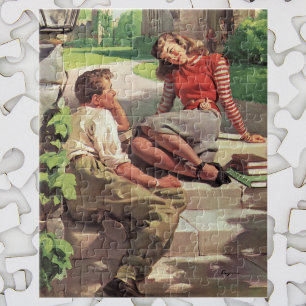 Quebra-cabeça Amor e Romance Vintage, Namorados do Ensino Médio