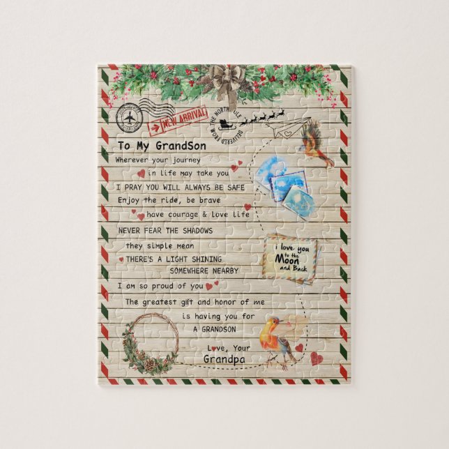 Quebra-cabeça Amor neto|Carta Ao Meu neto Que Orgulho De Ti (Vertical)