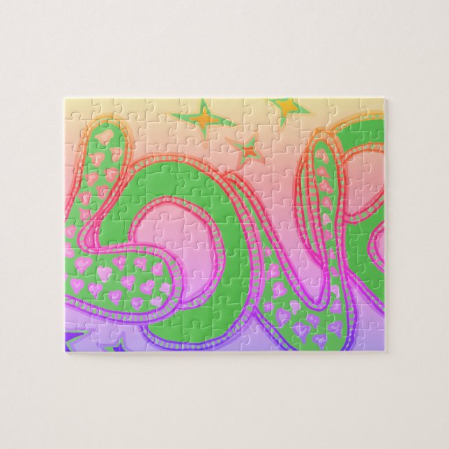 Quebra-cabeça Amor no estilo dos anos 60 (Horizontal)