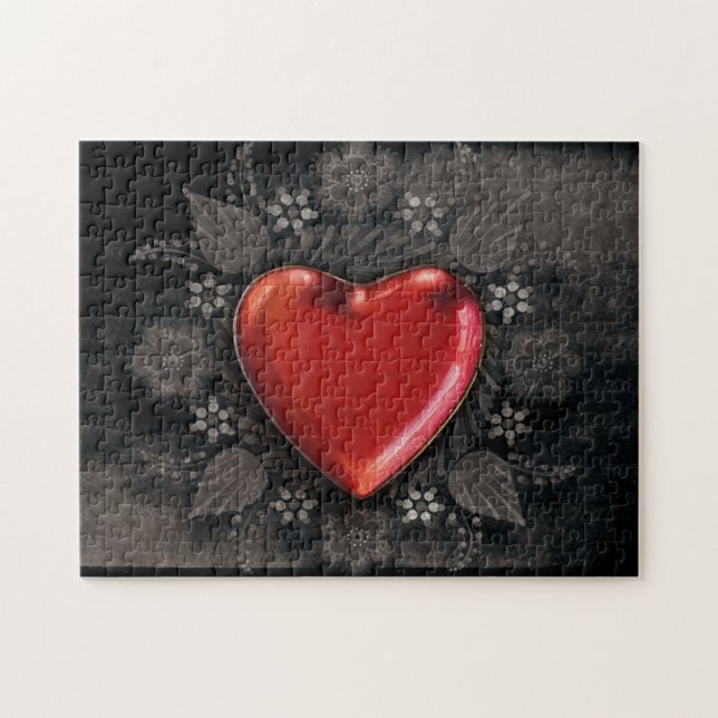 Quebra-cabeça Amor por Namorados Romântico Floral (Horizontal)