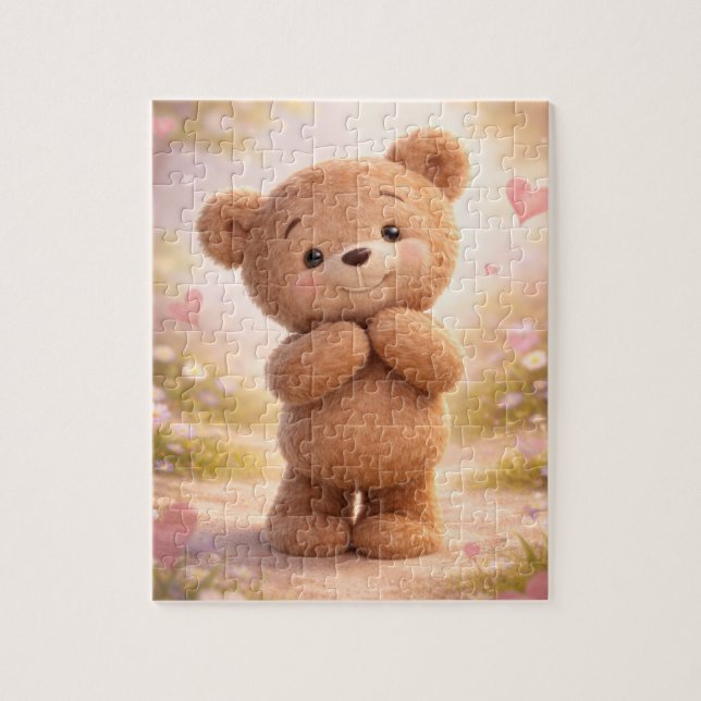 Quebra-cabeça  Amor Tocante: Urso de Pelúcia 3D Fofo  (Vertical)