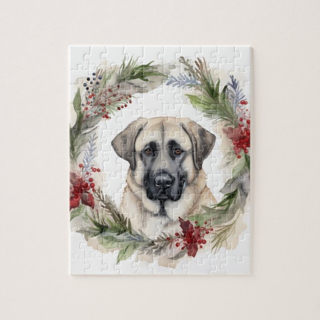 Quebra-cabeça Anatólia Shepherd Wreath Festivo Pup (Vertical)
