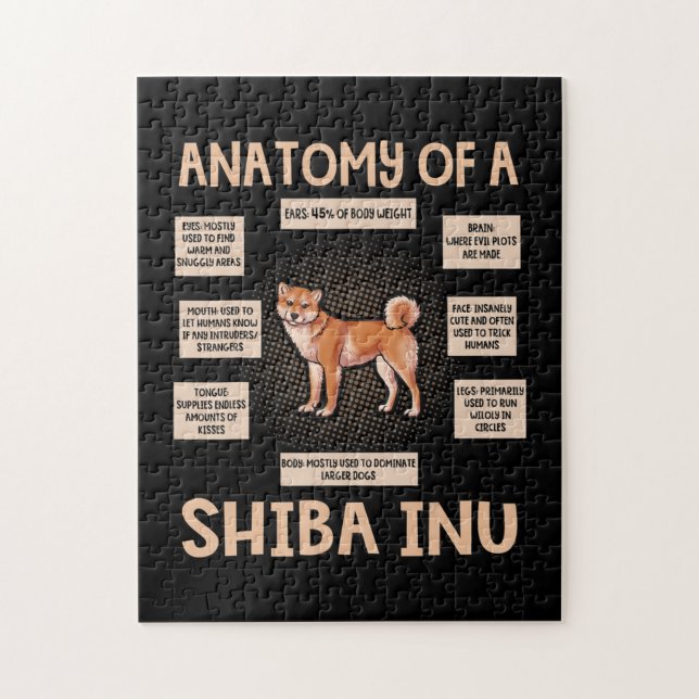 Quebra-cabeça Anatomia De Um Presente Engraçado Shiba Inu (Vertical)