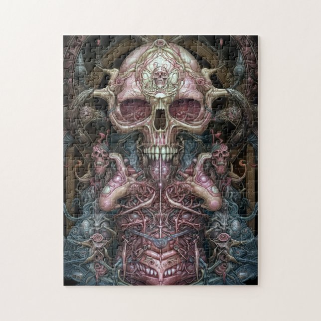 Quebra-cabeça Anatomia surreal Crânio horroroso arte SciFi (Vertical)