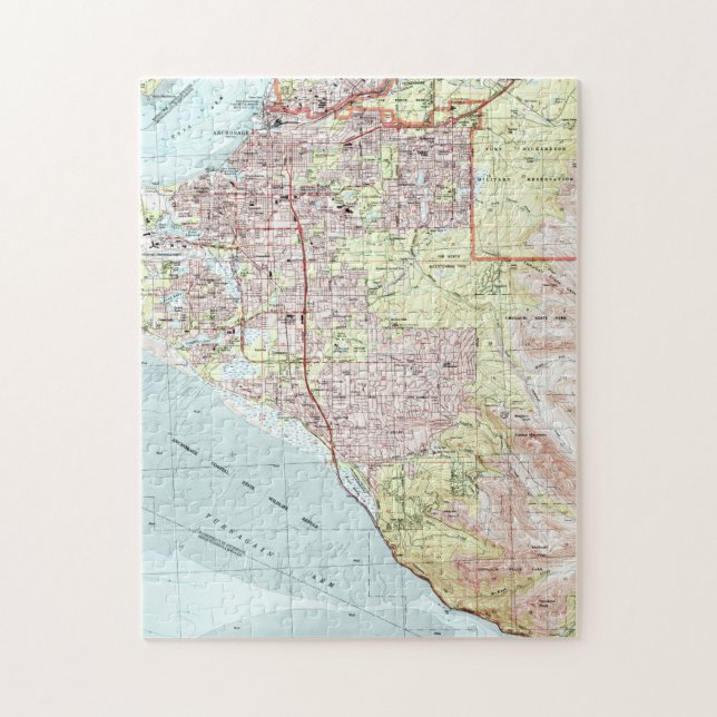 Quebra-cabeça Anchorage Alaska Mapa (1994) (Vertical)