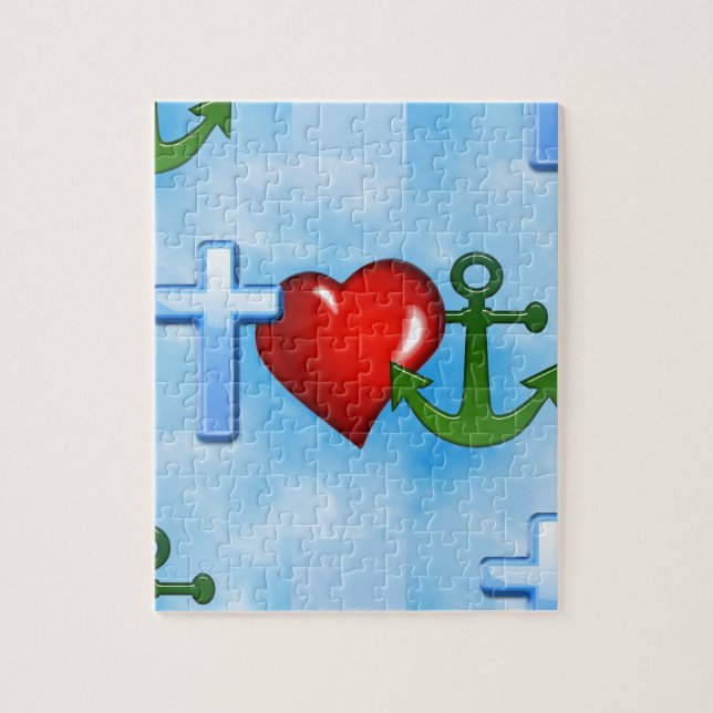 Quebra-cabeça anchored by jesus (Vertical)
