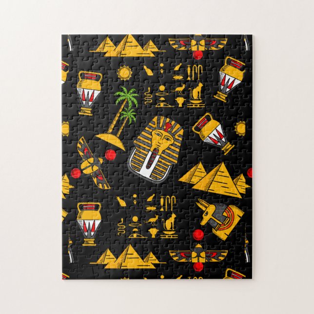 Quebra-cabeça Ancient  Egyptian Hieroglyphic Pattern Background  (Vertical)