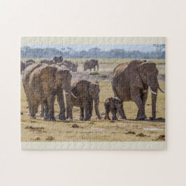 Quebra-cabeça Andando na Família Elefante