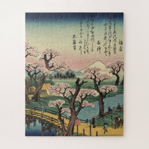 Quebra-cabeça Ando Hiroshige - Brilho à noite na ponte Koganei