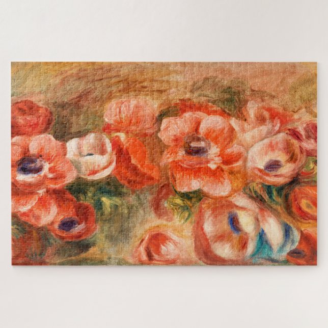 Quebra-cabeça Anemones by Renoir Impressionist Painting (Horizontal)