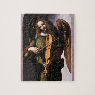 Quebra-cabeça Angel em verde com Vielle de Leonardo da Vinci