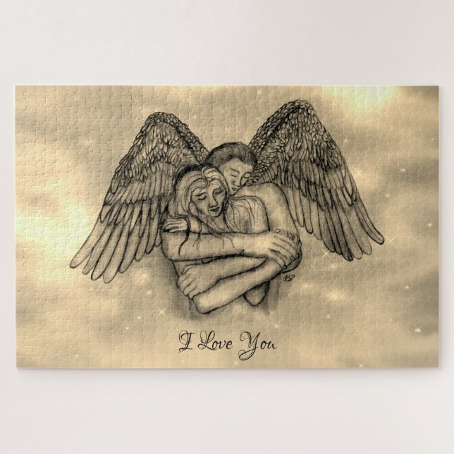 Quebra-cabeça Angel Eros no Amor, eu te amo (Horizontal)