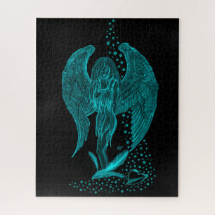 Quebra-cabeça Angel perdeu no Love, Design preto e verde