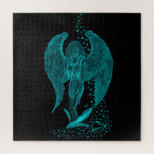 Quebra-cabeça Angel perdeu no Love, Design preto e verde