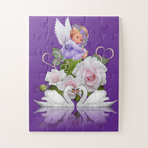 Quebra-cabeça Angel Swans Purple