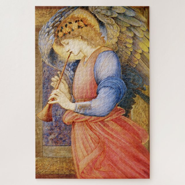 Quebra-cabeça "Angel tocando bandeiras" por Edward Burne-Jones (Vertical)