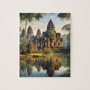 Quebra-cabeça Angkor Wat, antigo templo Khmer