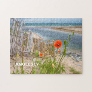 Quebra-cabeça Anglesey Wales Scenic View Beach E Wild Poppies
