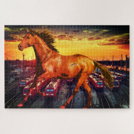 Quebra-cabeça Animais de Cavalo de Trens